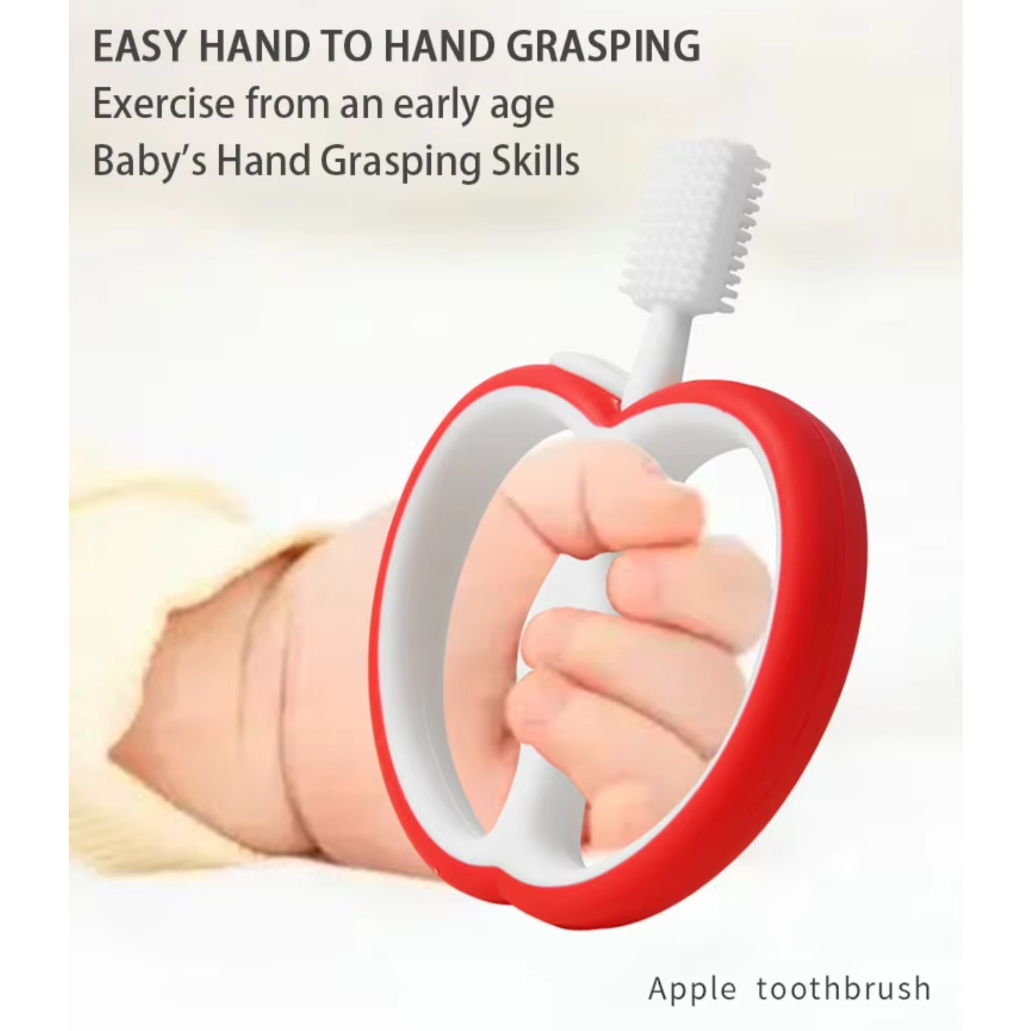 Baby Food Apple - Schattige Apple siliconen bijtring, voedselveilige baby-kauwspeeltje