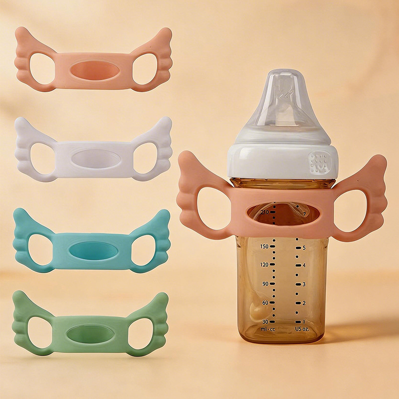 Baby Food Bottle - 2 stuks (willekeurige kleur) siliconen handgreephoes,