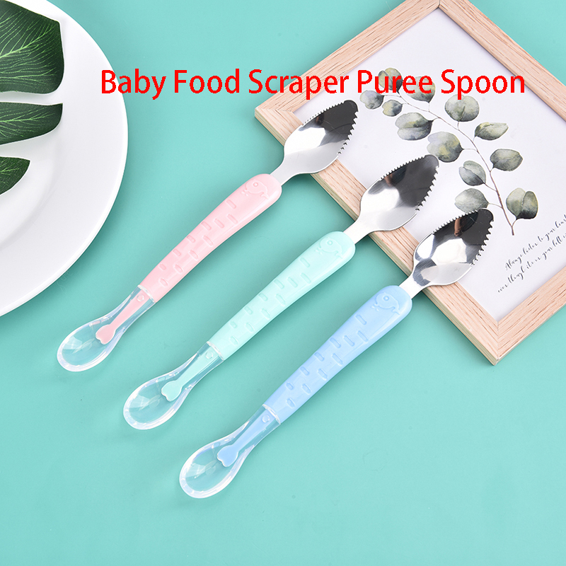 Baby Food Apple - Multifunctionele babyvoedingsschraper Roestvrij staal Appel Modder