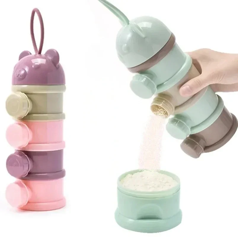 Baby Food Nestle - Melkpoederdoos 4-laags beerstijl Draagbare meerdere openingen