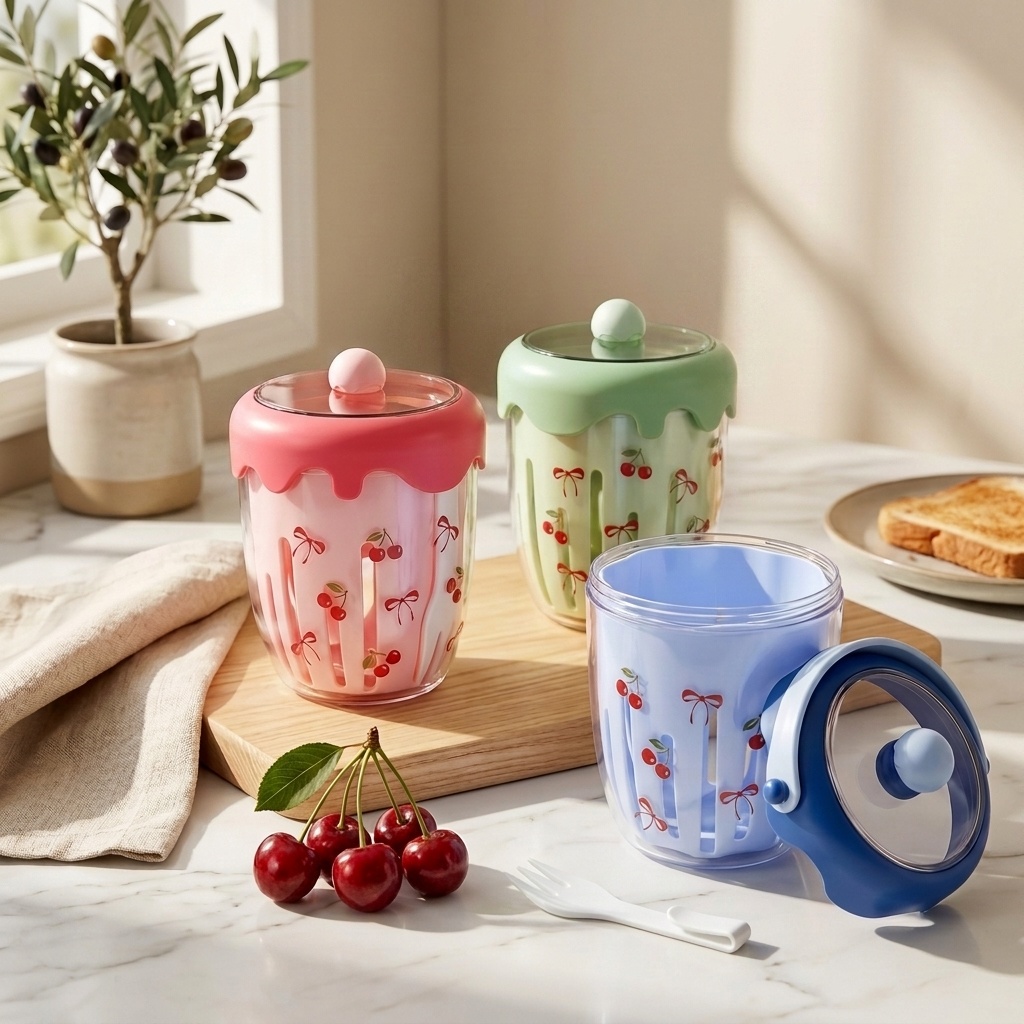Baby Food Yogurt - Draagbare plastic salade- en havermoutbakje met