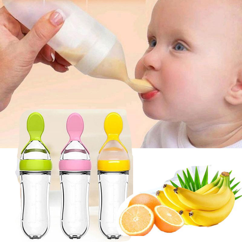Baby Food Dispensing Spoon - Hot Selling Babyvoeding Siliconen Fles Met