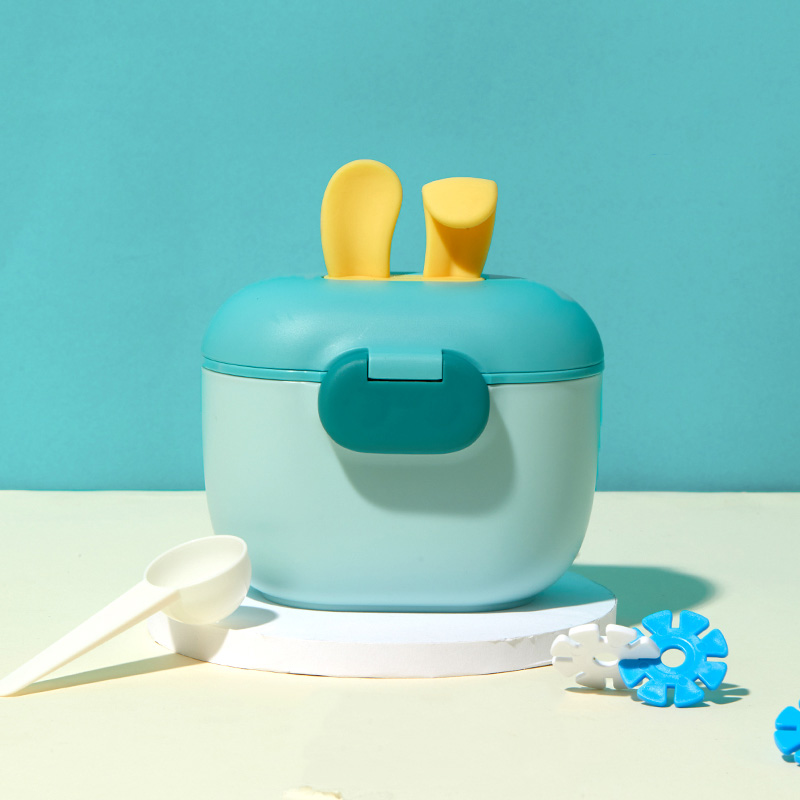 Baby Food Dispensing Spoon - Nieuwe siliconen konijnenoorformule-dispenser, melkpoedercontainer, mat oppervlakte