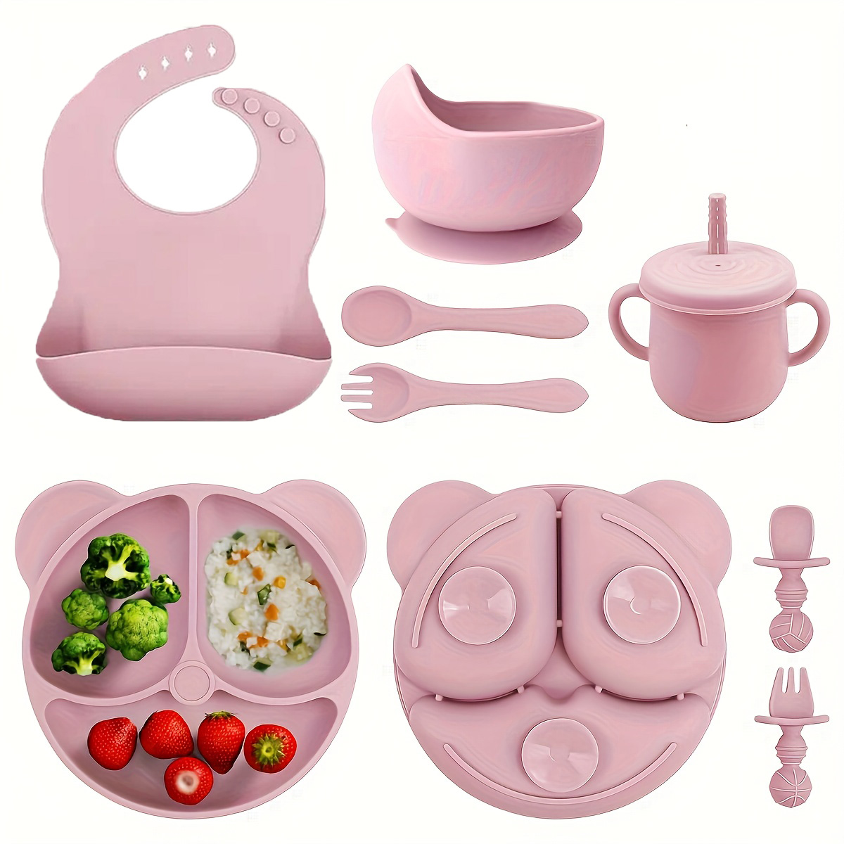 Baby Food Little Spoon - Nieuwe Little Bear 8-delige siliconen babyvoedingsset,