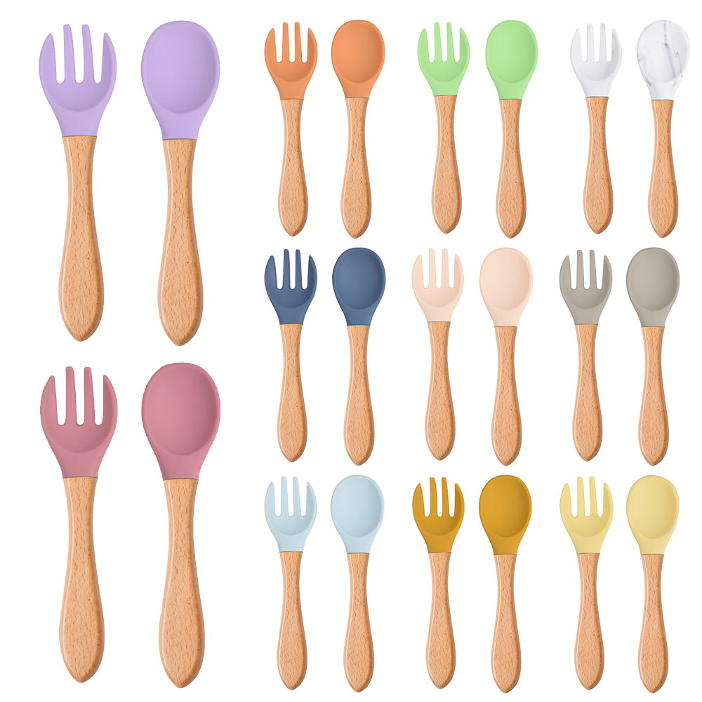 Baby Food Dispensing Spoon - 2 stks/set Baby Siliconen Lepel Vork