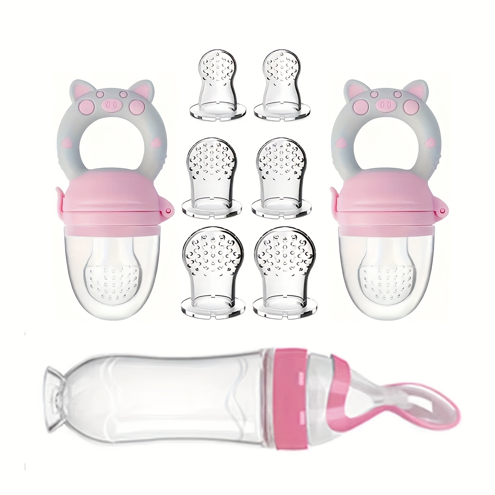 Baby Food Dispensing Spoon - 9 stuks voedingsbestek: 1 siliconen zuigfles