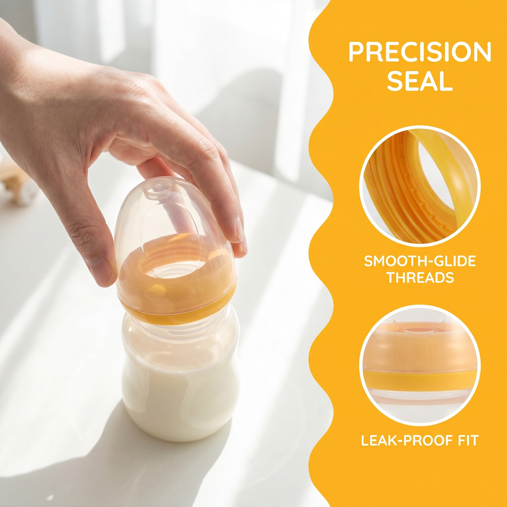 Babyflesdop Brede hals Oranje  - Baby Food Bottle recensie en prijs