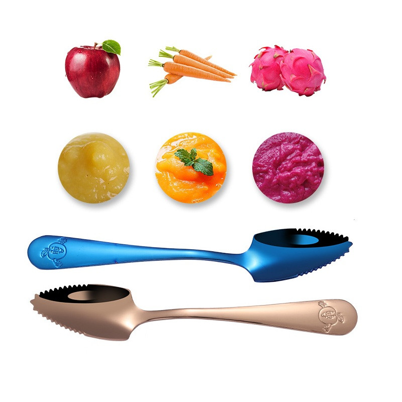 100 stks/partij Rvs Zaagtand L - Baby Food Apple recensie en prijs